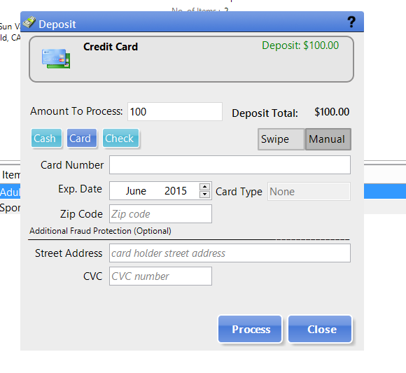 Credit Card Transaction Screen