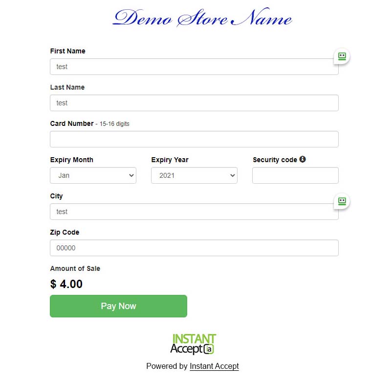 Hosted Payment Page Example
