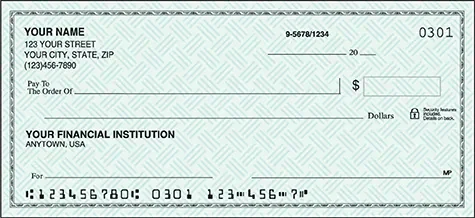 Example of a paper check.